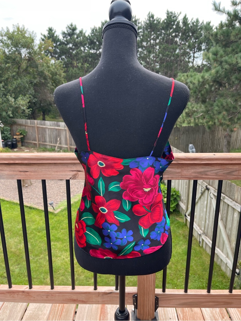 Vtg Satin Silky Camisole Womens Sz Small Floral Pajamas Tank Top - Picture 3 of 9